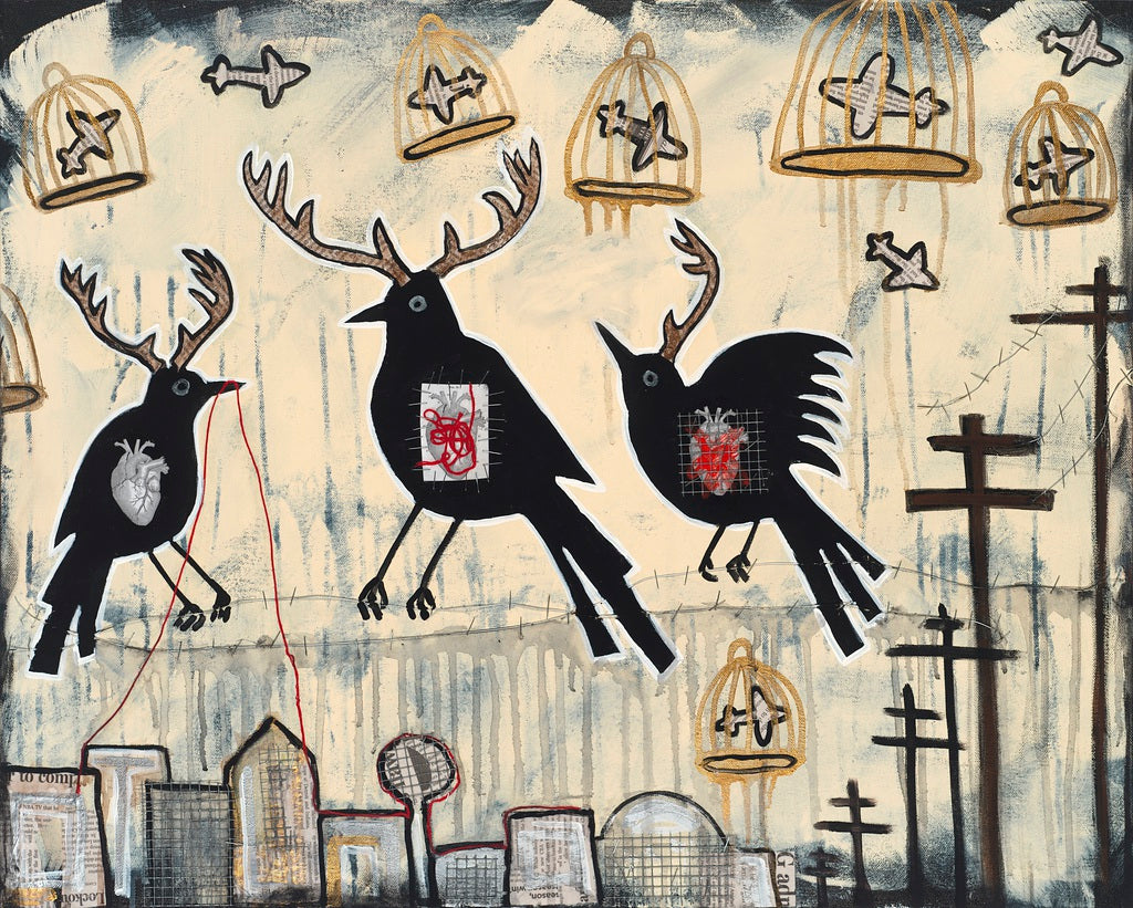 "Birds on a Wire" Print on Paper