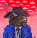 "Buffalo Bolo I" Mixed Media on Canvas