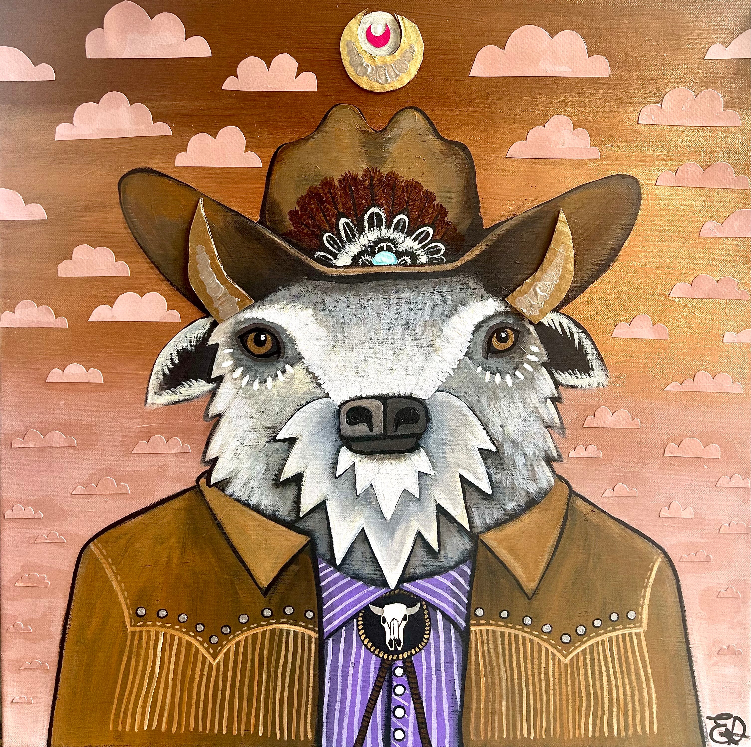 "Buffalo Bolo II" Mixed Media on Canvas