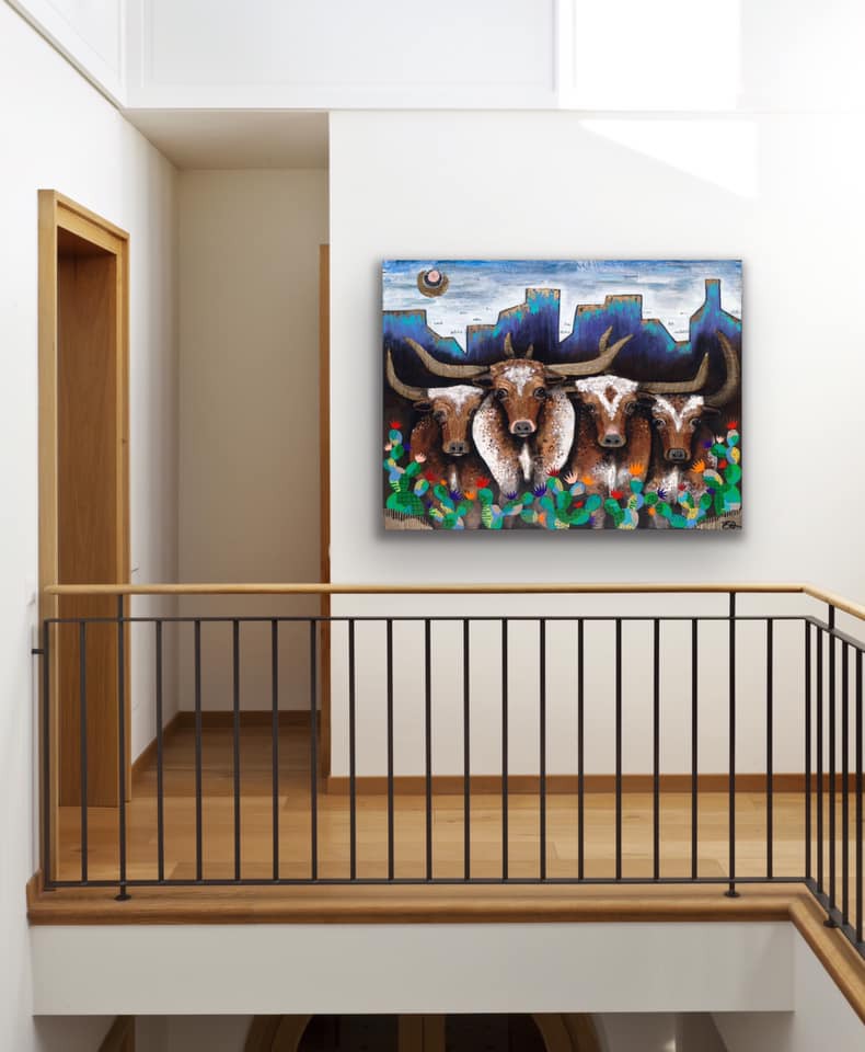 "Cattle Call" Print on Canvas