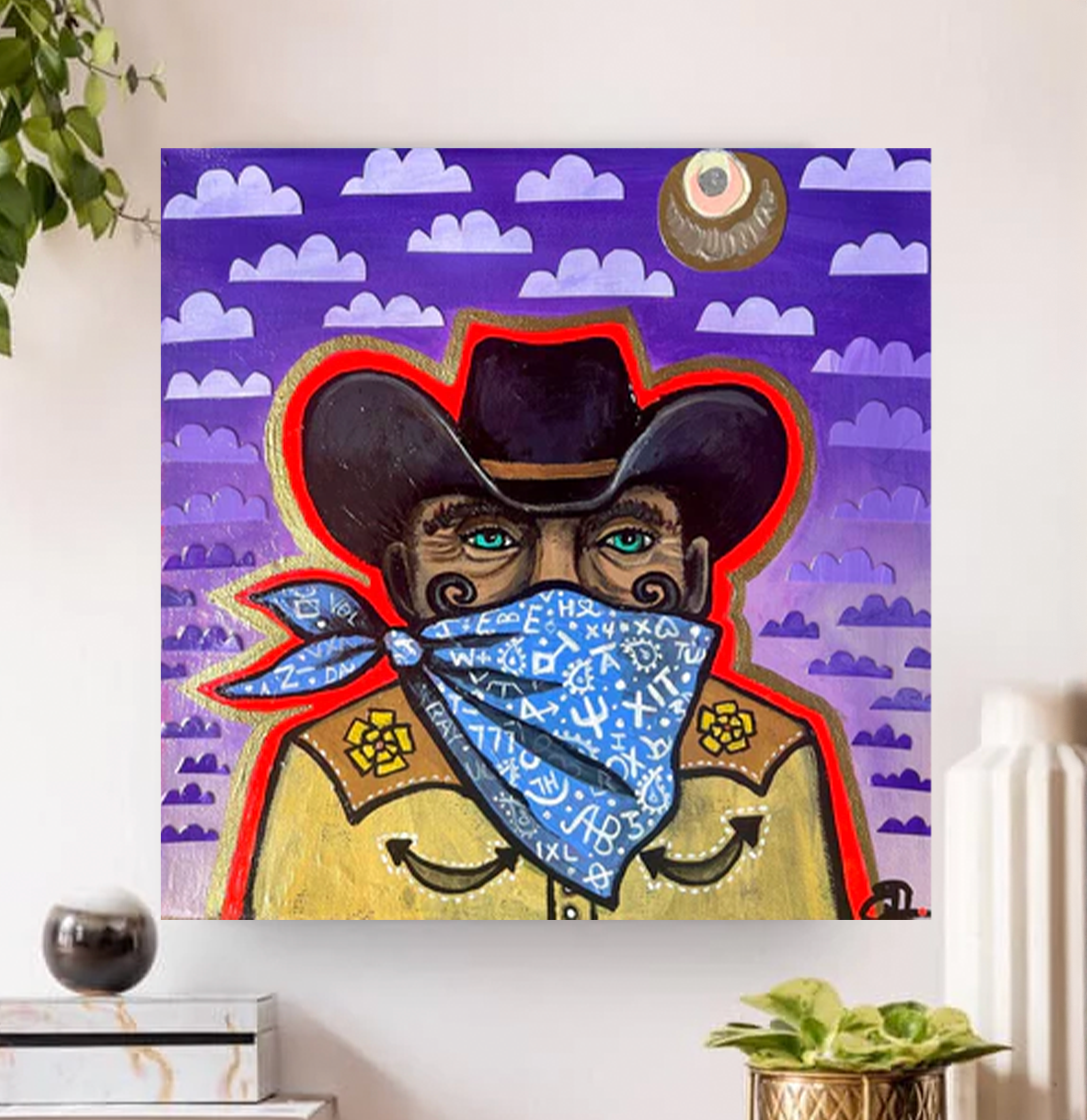 "Cowboy Bandit #4” Print on Canvas