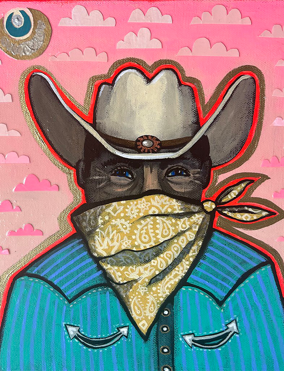 "Cowboy Bandit I" Mixed Media on Canvas