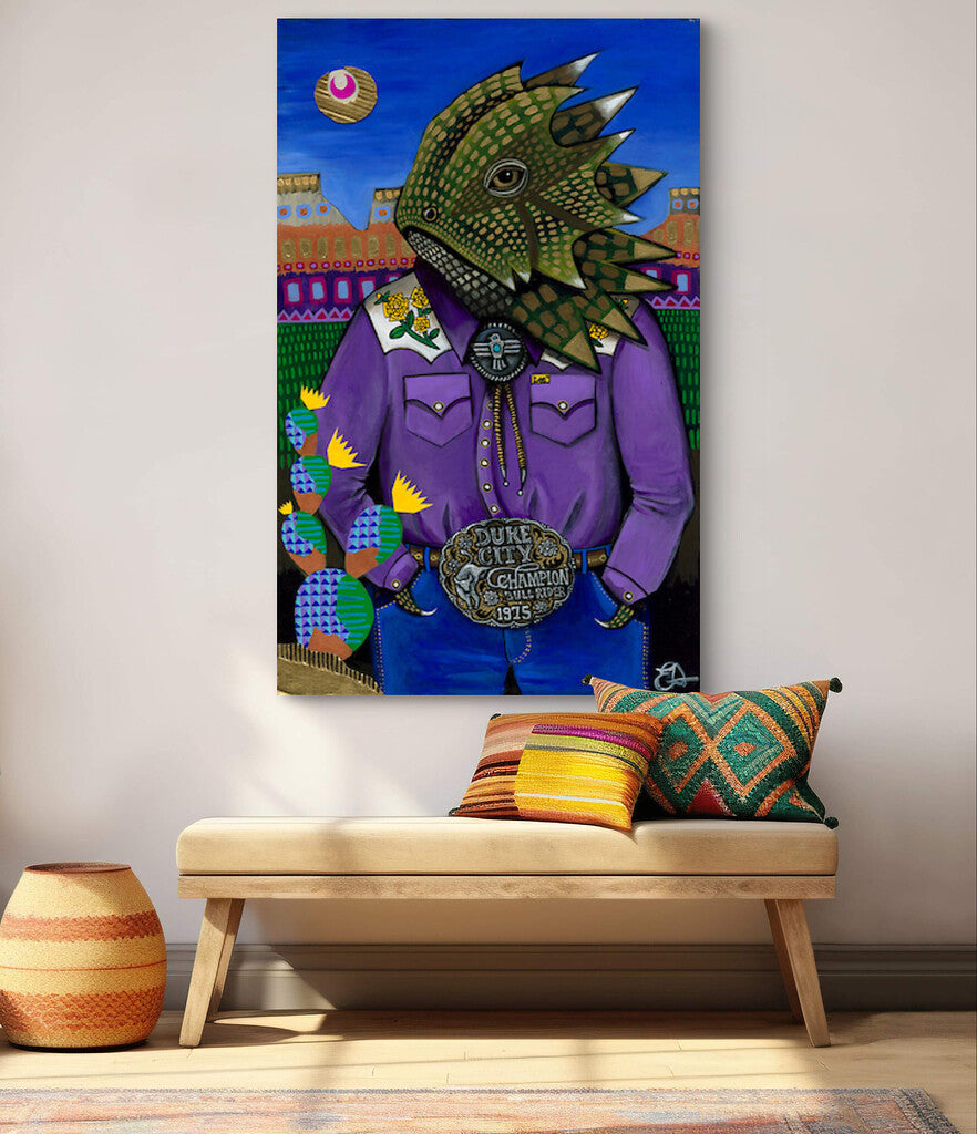 "Horned Heeler" Print on Canvas