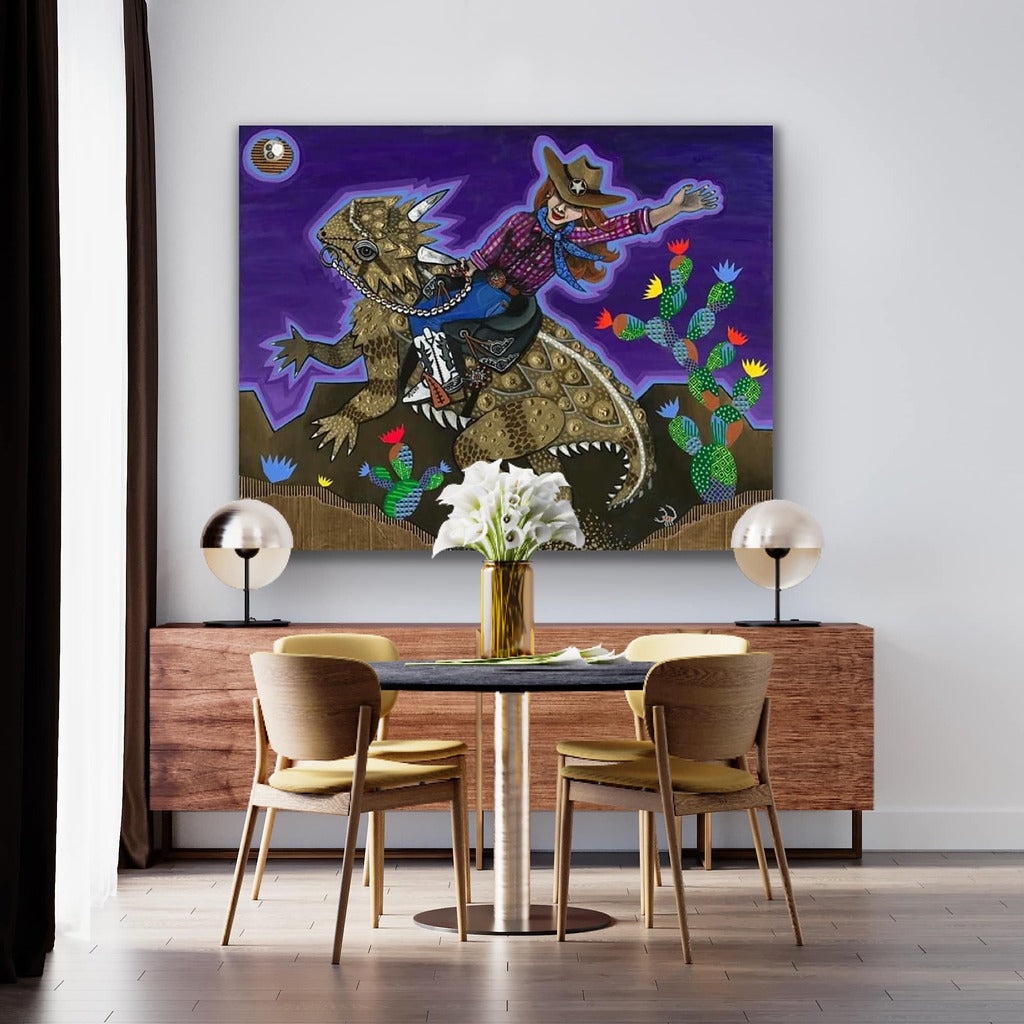 "Leaping Lizard" Print on Canvas
