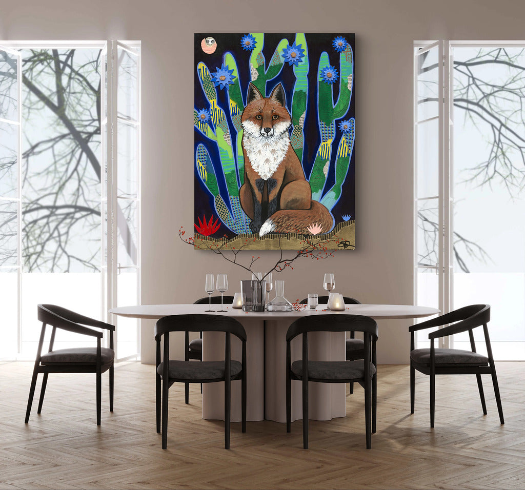 Mr Fox Print on Canvas