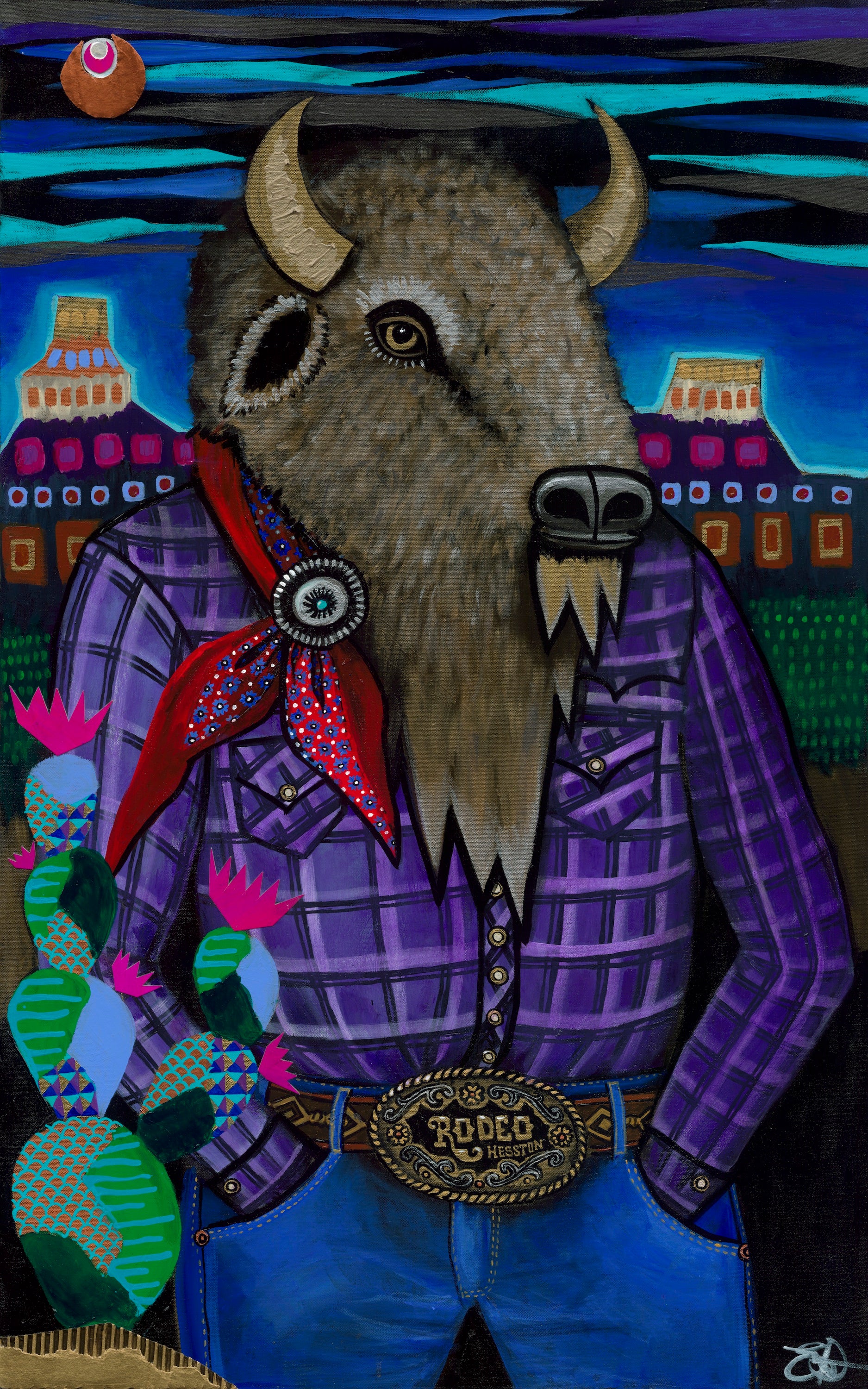 "Rodeo Buff" Mixed Media on Canvas