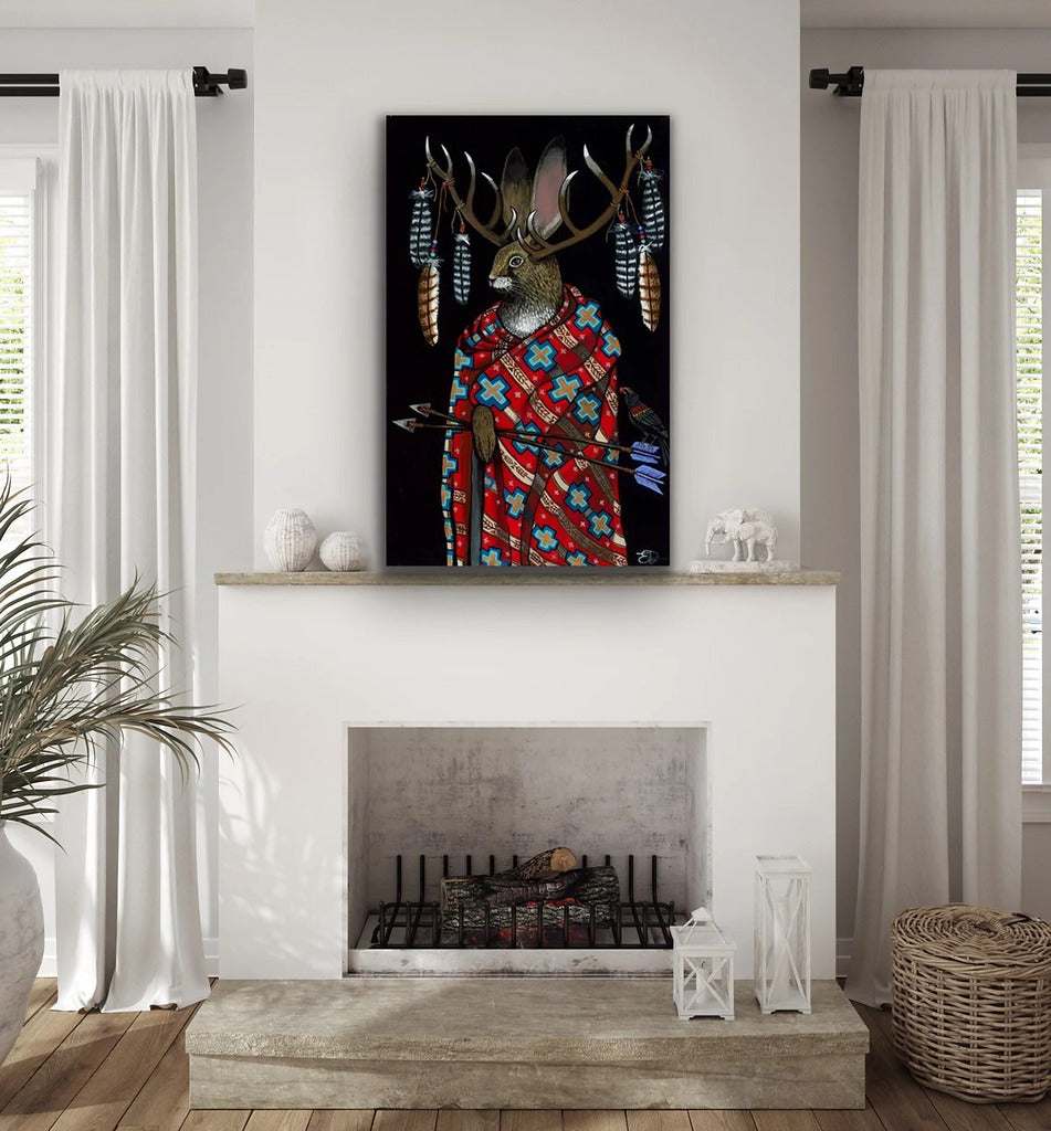 "Tribal Council: Jackalope" Print on Canvas