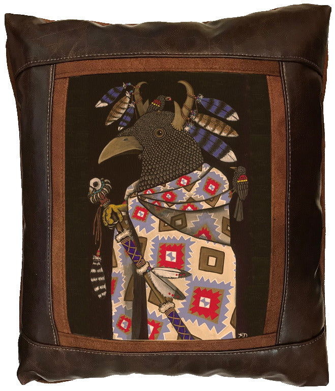 "Tribal Council Pillow: Crow" ‐ 17 x 15