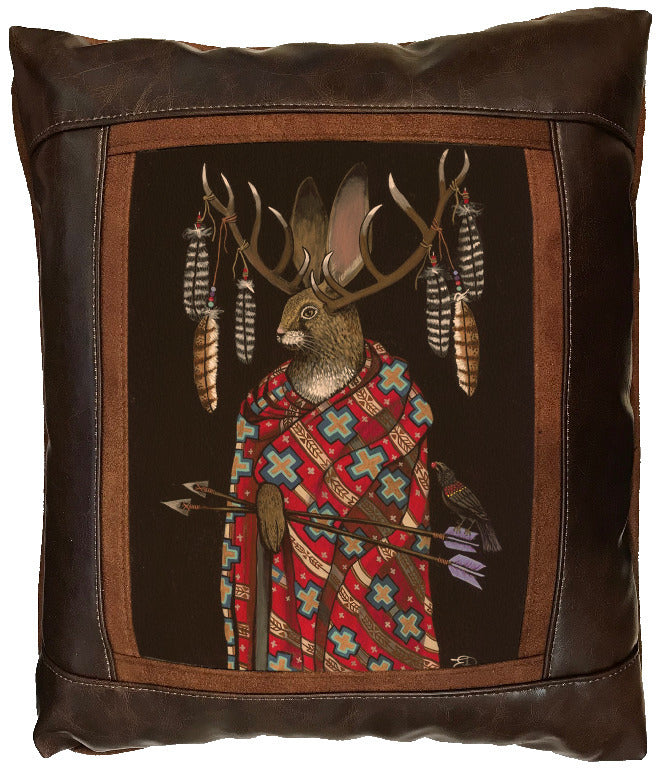 "Tribal Council Pillow: Jackalope" ‐ 17 x 15