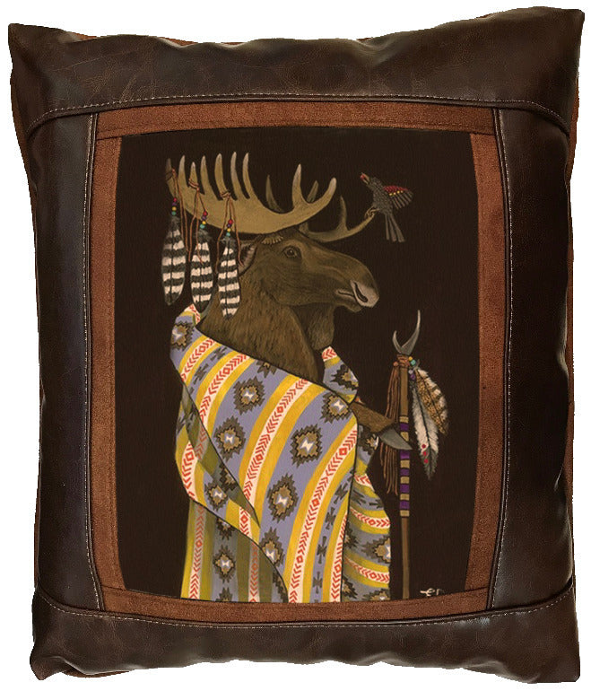 "Tribal Council Pillow: Moose" ‐ 17 x 15