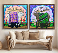 "Wapiti Ivory" and "Wapiti Negro" Canvas Print Pair Special