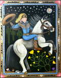 "Hold Your Horses" Mixed Media on Canvas